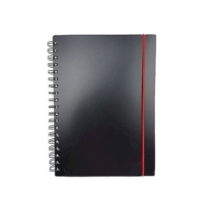 Тетрадь  80л клетка на спирали пластиковая обложка "Любимый Черный/Favorite Black. No 4" на резинке, с разделителями ТПФВ580192 Listoff