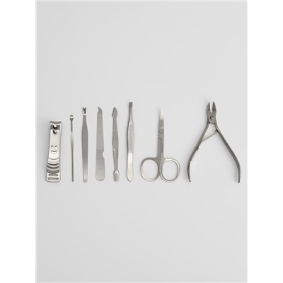 Набор маникюрный «Рептилия», 8 предметов, в футляре, чёрный