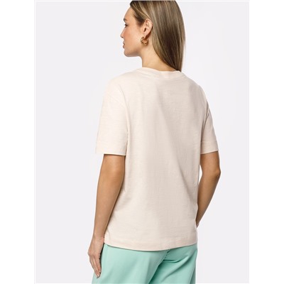 Футболка из фактурного полотна с авторским принтом