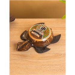 Сувенирный музыкальный инструмент Калимба «Черепаха», 18×24×6 см, албезия, кокос