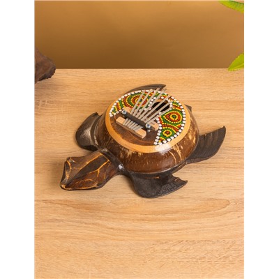 Сувенирный музыкальный инструмент Калимба «Черепаха», 18×24×6 см, албезия, кокос