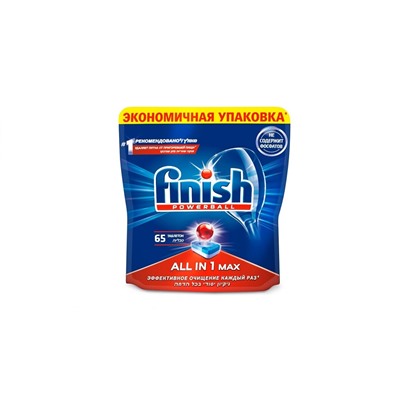 Finish Powerball Power All in 1 65шт Таблетки для мытья посуды в посудомоечных машинах