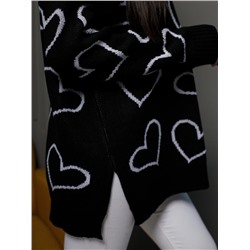 Джемпер удлиненный "Сердца"