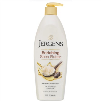 Jergens, Enriching Shea Butter, увлажняющий лосьон с маслом ши, 496 мл