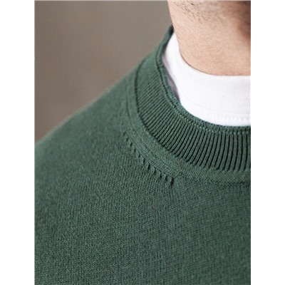 Джемпер с круглым воротом из хлопка с нейлоном