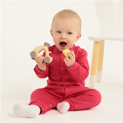 Комбинезон детский MINAKU, рост 56-62 см, малиновый