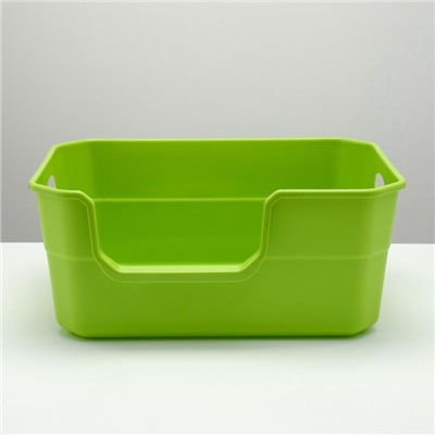 Туалет открытый, 50×35×24 см, с боковым входом, с совком, пластик, зелёный