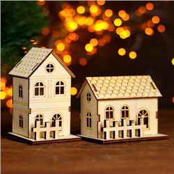 Световой декор настольный «Домики» 10 см, МИКС