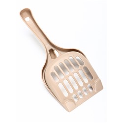 Лоток для кошек Фур-Мур 48×35.5 см с бортом + совок, Soft-touch, капучино