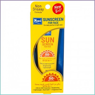 Мега защита от солнца, крем для лица 5 в одном Yoko SPF50