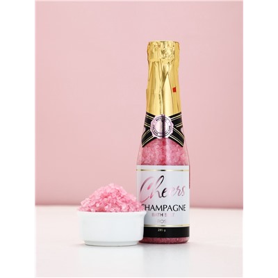 Подарочный набор Love Champagne, гель для душа и соль для ванны во флаконах шампанское, Чистое Счастье