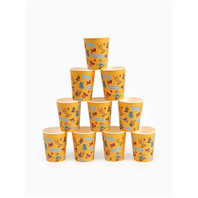 Посуда одноразовая бумажная на 10 персон «Простоквашино»: стаканы, тарелки, скатерть, Союзмультфильм