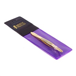 Mertz Пинцет косметический прямой 211 G, золотистый, 8 см 1689