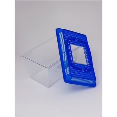 Переноска прямоугольная, 26.5×16.5×17 см, голубой