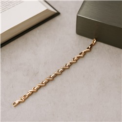 Браслет на руку коллекция "Xuping", покрытие позолота, вставка: цирконы, цвет: прозрачный, арт.007.113