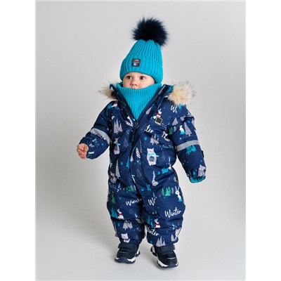 Комплект детский трикотажный для мальчиков: шапка, снуд