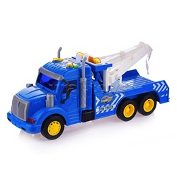 Автомобиль-эвакуатор "Профи" инерционный (со светом и звуком) (синий) (в коробке)