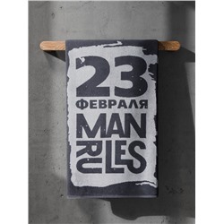 Полотенце махровое «Этель» Man rules, 50×90 см, хлопок 100%, серое