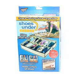 Кофр для обуви Доляна, 12 отделений, 65×54×10 см, бежевый