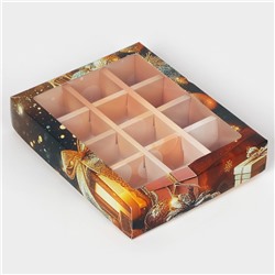 Коробка под 12 конфет новогодняя «Время чудес», 19×15×3.5 см