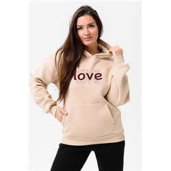 8518 Толстовка женская оверсайз (Бежевый_3 лав)