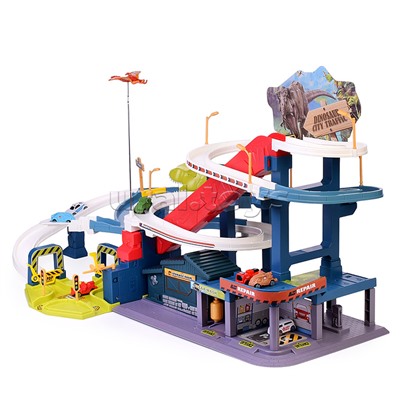 Паркинг-Трек "Городская эстакада с динозаврами" в коробке