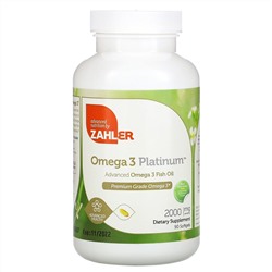 Zahler, Omega 3 Platinum, усовершенствованный рыбий жир с омега-3, 2000 мг, 90 мягких таблеток