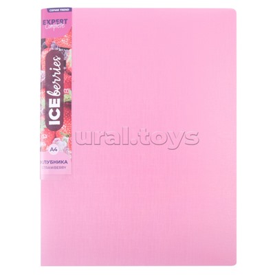 Папка с металлическим прижимом A4 700 мкм. 20 мм лён 1 шт. клубника Trend ICEberries