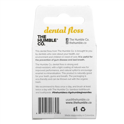 The Humble Co., Dental Floss, Lemon, 55 Yds (50 m)