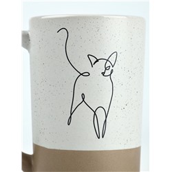 Кружка чайная керамическая «Кошка», 500 мл, ручная работа