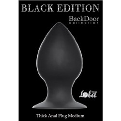 Чёрная анальная пробка Thick Anal Plug Medium - 9,5 см.