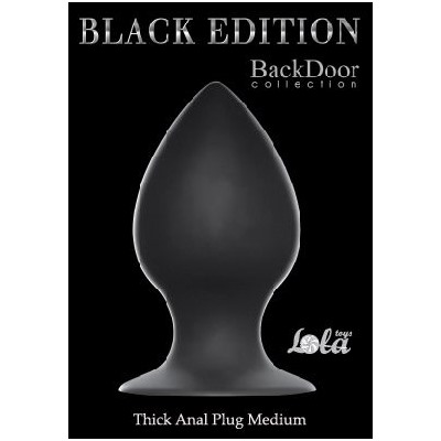Чёрная анальная пробка Thick Anal Plug Medium - 9,5 см.