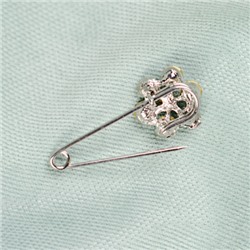 Брошь булавка Цветок 3,7 см / 59-29 /уп 3/12/ серебро