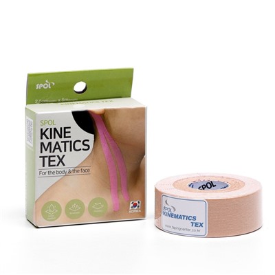 Кинезио тейп Spol Tape корейский, 2.5 см × 5 м, бежевый