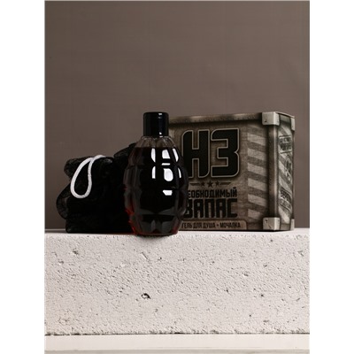 Подарочный набор косметики «Необходимый запас», гель для душа 250 мл и мочалка для тела, HARD LINE