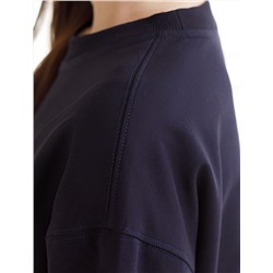 Свободный свитшот с принтом и разрезами из эластичного футера двухнитки без начеса