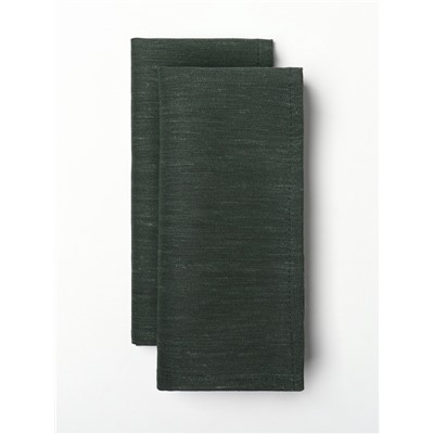 Набор сервировочных салфеток с декоративными кольцами Этель Green 40×40 см - 2 шт., 100% лён