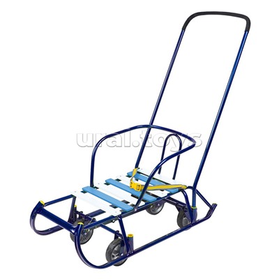 Игрушка. Санки детские "Тимка 6 универсал" (синий лак) не родная спинка толкатель