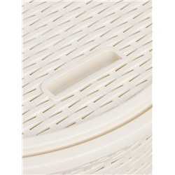 Корзина для белья угловая с крышкой «Ротанг», 60 л, 40.5×40.5×57 см, слоновая кость