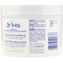 St. Ives, восстанавливающий увлажняющий крем с коллагеном и эластином, 283 г (10 унций)