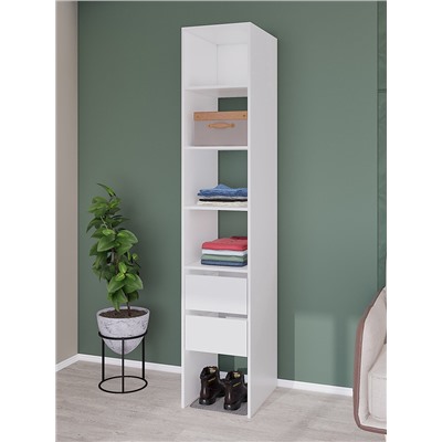 УЦЕНКА Модульная Гардеробная система Модус стеллаж 2.09×0.4×0.52 белая