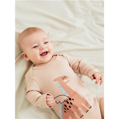 Боди детское «Крошка Я. Дракоша», рост 74-80 см, бежевое