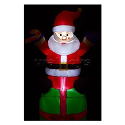 Дедушка Мороз "С новым годом!" сидя на мешке подарков, в коробке