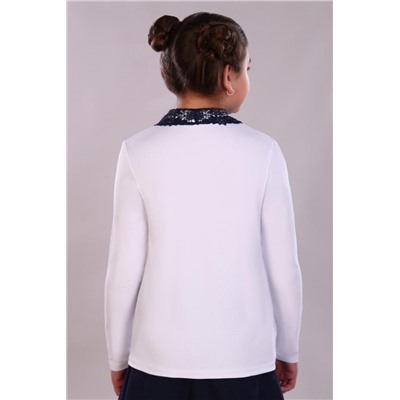 Блузка для девочки Рианна Арт.13180 (Белый/темно-синий)