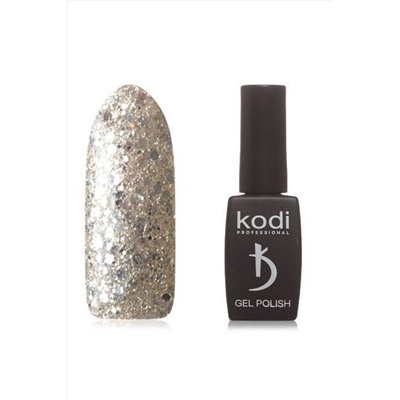 Kodi Гель-лак На прозрачной подложке, с серебристыми блестками разной величины, плотный, 8 мл KRISTALLER, 1107135