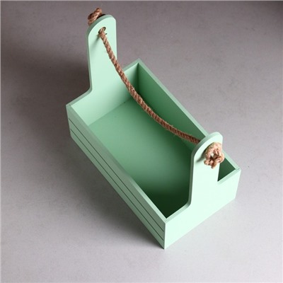 Подарочный ящик «Аром», деревянный, ручка - канат, цвет оливковый, набор 3 шт.