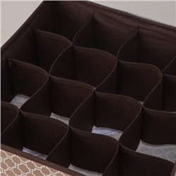 Органайзер для хранения белья Доляна «Браун», 12 ячеек, 32×24×12 см, коричневый