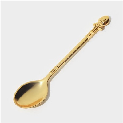 Сахарница «Букет», 200 мл, 10×11 см, с ложкой, крышкой, металл, золотистая