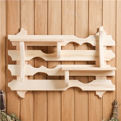 Полка для бани и сауны «Лира», 70×45 см, деревянная, настенная, «Добропаровъ»