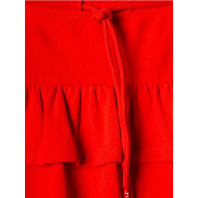 Комплект трикотажный для девочек: фуфайка (футболка), юбка-шорты